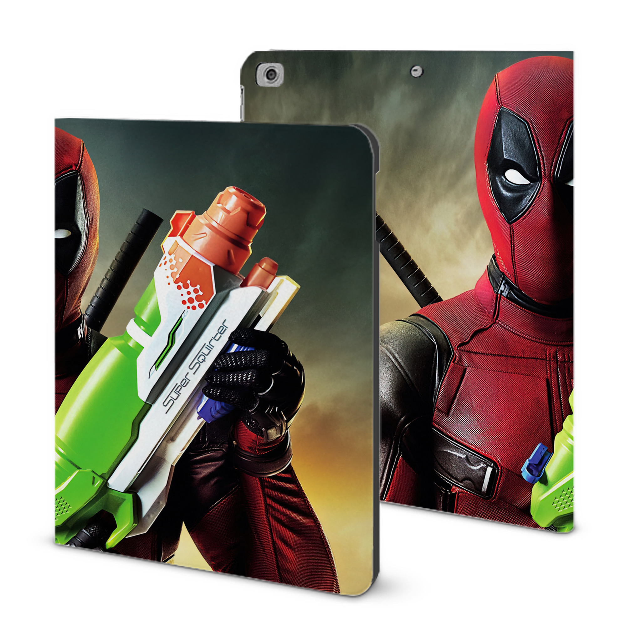 （画像用） Deadpool デッドプール IPad ケース ブック型 PUレザー TPU 耐衝撃 軽量 薄型 ペン収納なし 全面保護 IPad 各モデル対応